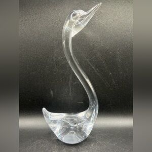 Price Products Vintage Clear Glass Long Neck Swan Figure Figurine Paperweight